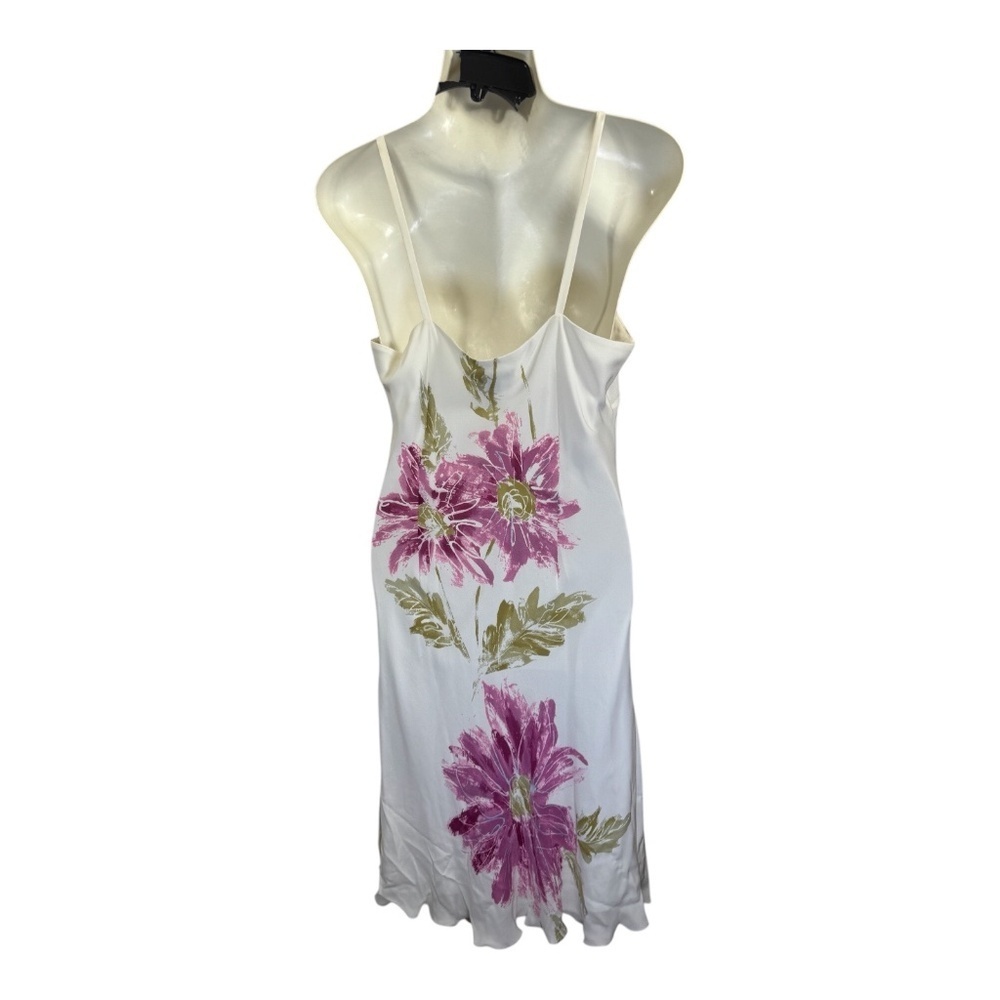 Peter Nygard Dress Womens Size 10 White Floral Spagetti Strap Chiffon Coastal - Picture 4 of 5